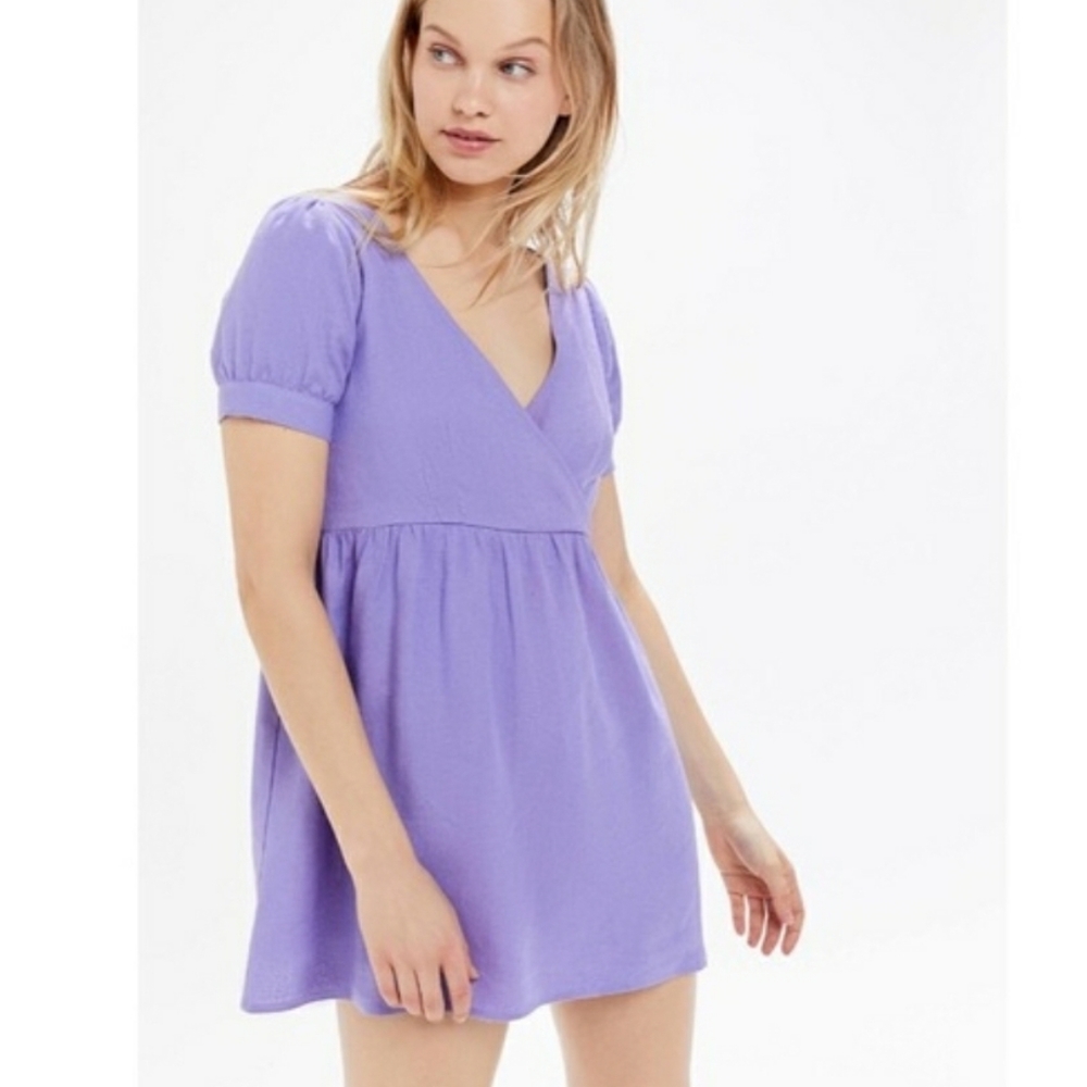 UO Urban Renewal Remnants Linen Mini Dress Small
